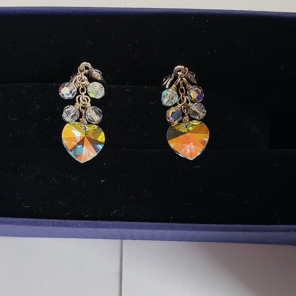 NEW! Swarovski Heart Dangle Drop Earrings - Mother's Day Anniversary Gift - Picture 8 of 16